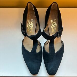 Salvatore Ferragamo Women's Black Suede Heels